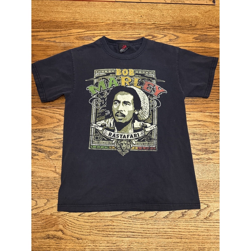 Zion Rootswear Bob Marley Rastafari Raggae Graphic Tee Womens T-Shirt Medium